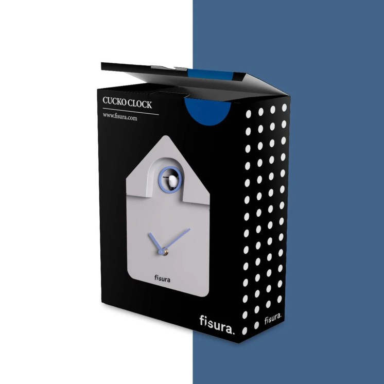 HORLOGE COUCOU GRIS/BLEU - FISURA