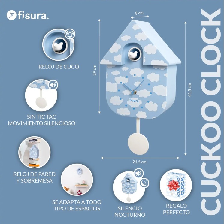 HORLOGE COUCOU NUAGE - FISURA