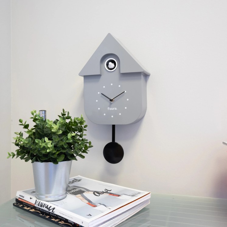 HORLOGE COUCOU GRIS ET NOIR - FISURA