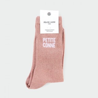 CHAUSSETTES PETITE CONNE ROSE PAILLETTES  36/40 - FÉLICIE AUSSI