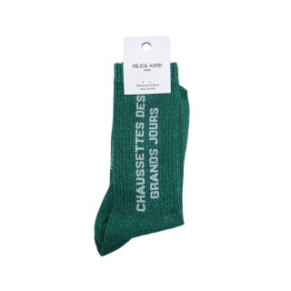 CHAUSSETTES DES GRANDS JOURS VERTE PAILLETTES 36/40 - FÉLICIE AUSSI