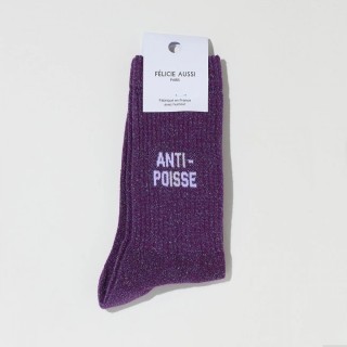 CHAUSSETTES ANTI-POISSE VIOLETTES PAILLETTES 36/40 - FÉLICIE AUSSI