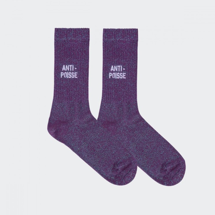 CHAUSSETTES ANTI-POISSE VIOLETTES PAILLETTES 36/40 - FÉLICIE AUSSI