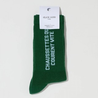 CHAUSSETTES QUI COURENT VITE VERT 36/40 - FÉLICIE AUSSI